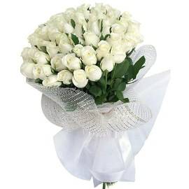 55 Սպիտակ վարդերով փունջ