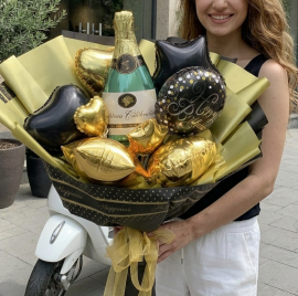 Champagne &  Balloons bouquet