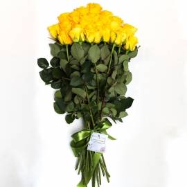 Букет из 21 желтых  роз