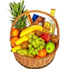 Fresh Fruit and Candy Gift Basket