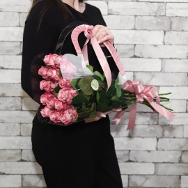 Roses Cluster in Florist Bag