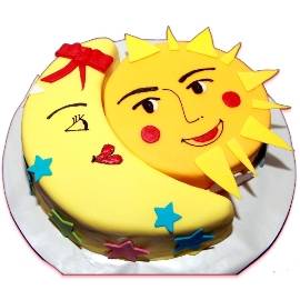 Smiling Moon & Sun Cake