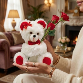 Lovely Bear with Roses