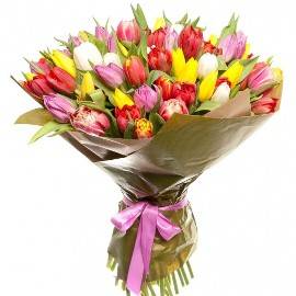 55 Colorful Tulips Bouquet
