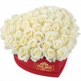 White Heart Roses Box